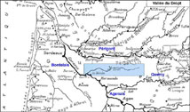 la vallée du Dropt, situation dans le bassin Aquitain (72 ko)